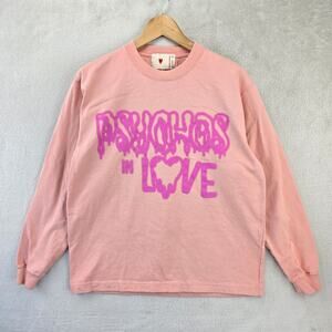 Emotionally Unavailable Long Sleeve Shirt Mens Medium Pink Psychos In Love